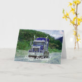 Big Rig Road-liner Truck-lover Carte d'anniversair (Fleur jaune)