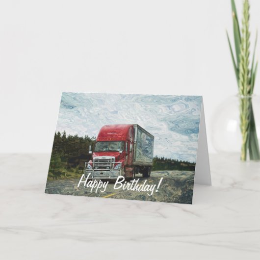 Big Rig Road-liner Truck-lover Carte d'anniversair (Devant)
