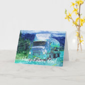 Big Rig Road-liner Truck-lover Carte d'anniversair (Fleur jaune)