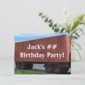 Big Rig Semi Truck Invitations de fête d'anniversa (Debout devant)