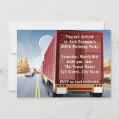 Big Rig Semi Truck Invitations de fête d'anniversa (Dos)
