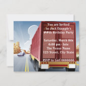 Big Rig Semi Truck Invitations de fête d'anniversa (Dos)
