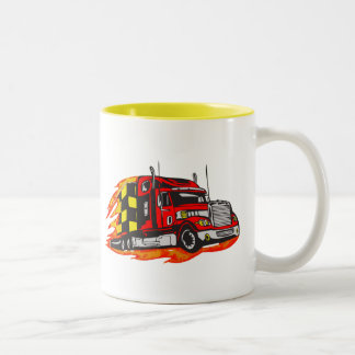 Big Rig Truck Tweekleurige Koffiemok