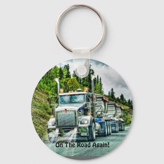Big Rig Trucker's Truck Design voor vrachtwagenlie Sleutelhanger (Voorkant)