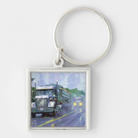 BIG RIG VRACHTWAGEN LIEFHEBBERS Kunst Sleutelhanger (Voorkant)