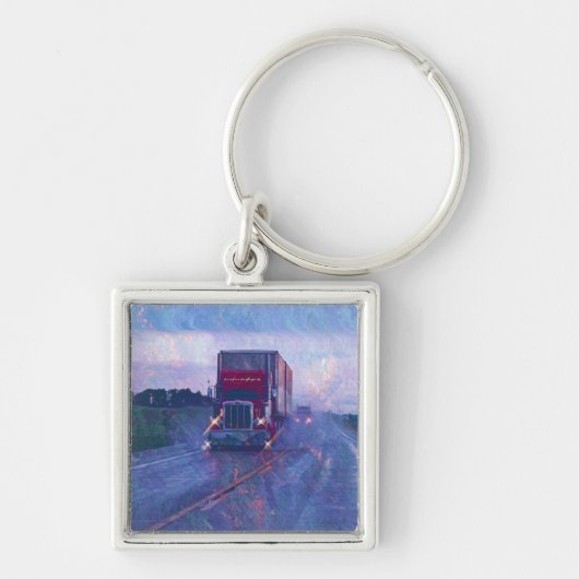 BIG RIG VRACHTWAGEN LIEFHEBBERS Kunst Sleutelhanger (Voorkant)