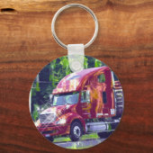 BIG RIG VRACHTWAGEN LIEFHEBBERS Kunst Sleutelhanger (Voorkant)