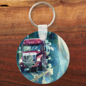 BIG RIG VRACHTWAGEN LIEFHEBBERS Kunst Sleutelhanger (Voorkant)