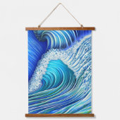 Big Ripple Blue Wave | Summer Blue Ocean Wave Hangend Wandkleed (Voorkant)