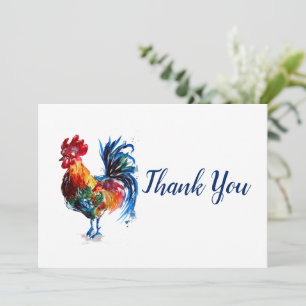 Big Rooster Waterverf Bedankkaart