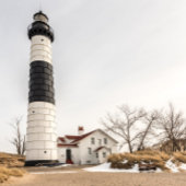 Big Sable Point Lighthouder en Tower Plaque Fotoplaat