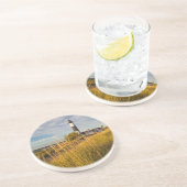 Big Sable Point Lighthouse op Lake Michigan Zandsteen Onderzetter (Zijkant)