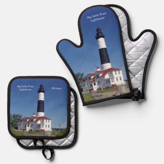 Big Sable Point Lighthouse Ovenwant & Pannenlap Set (Voorkant / Achterkant)