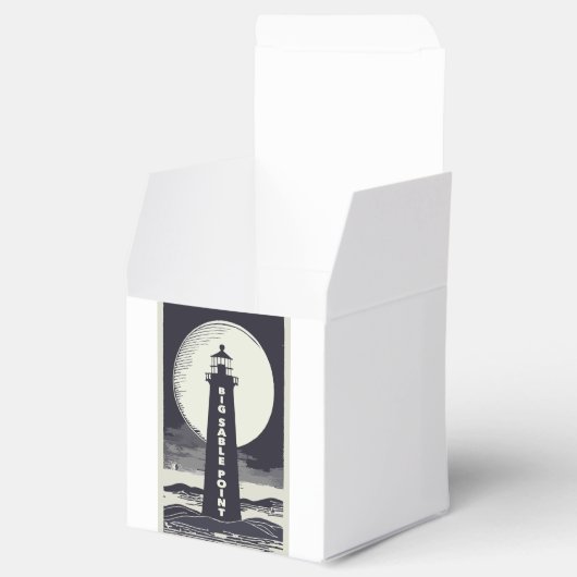 Big Sable Point Michigan Lighthouse Moon Bedankdoosjes (Geopend)