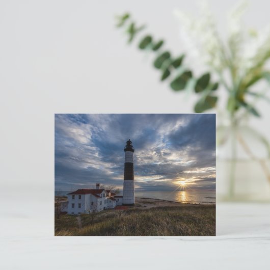 Big Sable Point Spring Sunset Briefkaart (Staand voorkant)