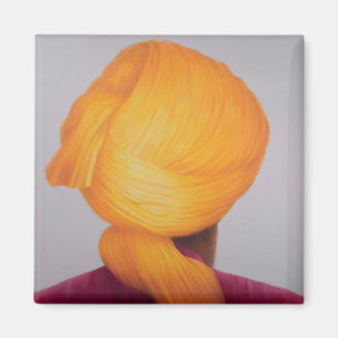 Big Saffron Turban Magneet