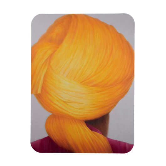 Big Saffron Turban Magneet (Verticaal)
