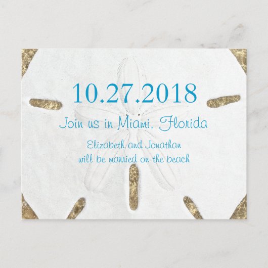 Big Sand Dollar Beach Faire-part de mariage (Devant)