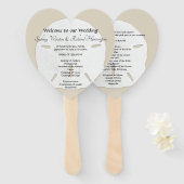 Big Sand Dollars Heart-Shaped Wedding Fan Program Handwaaier (Voorkant en achterkant)
