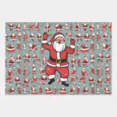 Big Santa Wrapping Paper Flat Sheet Set van 3 (Voorkant 3)