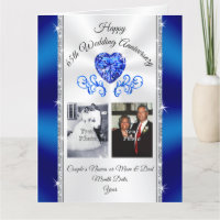 BIG Sapphire Carte personnalisée 65e anniversaire