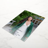 Big Script Name Photo Afstudeerder Party Vertical  Folie Uitnodiging (Gedraaid)