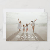 Big Script Uw aangepaste naam Christmas 5 Photo Feestdagenkaart (Voorkant)