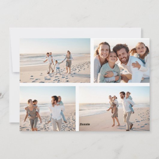 Big Script Uw aangepaste naam Christmas 5 Photo Feestdagenkaart (Achterkant)