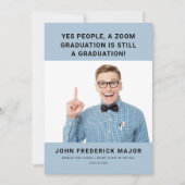 Big Serif Funny Afstuderen Invitation Aankondiging (Voorkant)