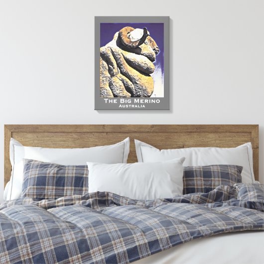 Big Sheep Big Merino Australisch reispictogram Canvas Afdruk (Insitu (Slaapkamer))