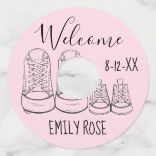 Big Shoes Baby Shower Baptism Christening Wijnglaslabel