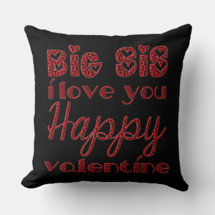 Big Sis I Love You Cute Cupid Typography Valentijn Kussen