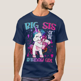 Big Sis van het Birthday Girl Flossing Unicorn Big T-shirt