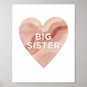 Big Sister Abstract Heart Wall Art Print (Voorkant)