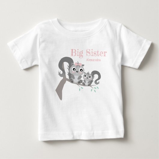 Big sister adjustable name with cute squirrels (Voorkant)