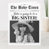 Big Sister Baby Aankondiging Kaart (Voorkant)