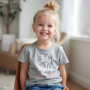 Big Sister Baby Aankondiging Naam & Monogram Tri-Blend Shirt