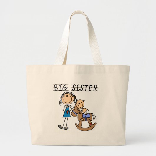 Big Sister Baby Brother T-shirts en cadeautjes Grote Tote Bag (Voorkant)