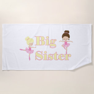 Big Sister Ballerina Sibling Strandlaken
