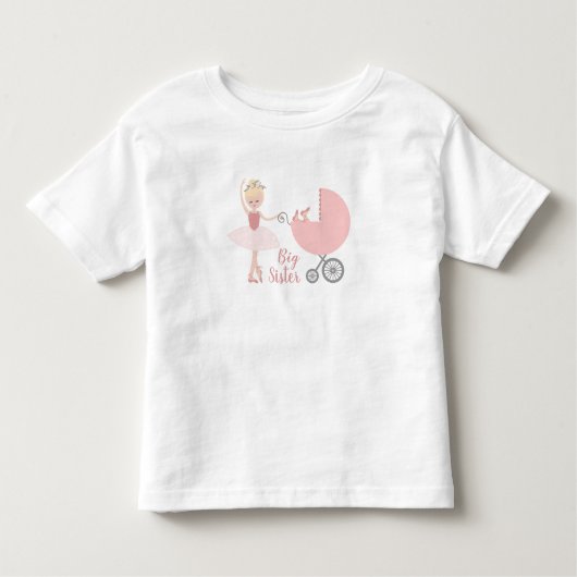 Big Sister Ballerina Stroller Kinder Shirts (Voorkant)