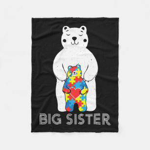 Big Sister Beer Autisme Awareness Support Mam Fleece Deken