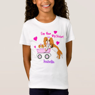 Big Sister Cavalier King Charles Spaniel Naam T-shirt