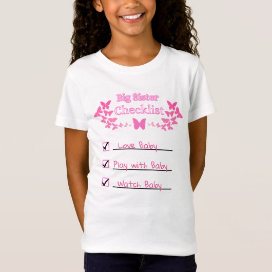 Big Sister Checklist T-shirt (Voorkant)
