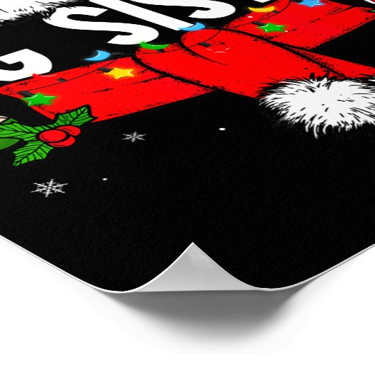 Big Sister Christmas Pajama Santa Claus Family Mat Poster (Hoek)