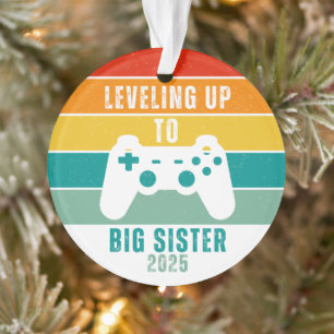 Big Sister club 2025 nieuwe broer/zus retro gamer Ornament