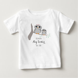 Big sister cute owls name and date