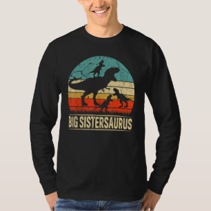 Big Sister Dinosaur T Rex Big Sistersaurus 3 Kinde T-shirt