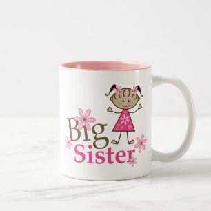 Big Sister Ethnic Stick Figuur Girl Tweekleurige Koffiemok
