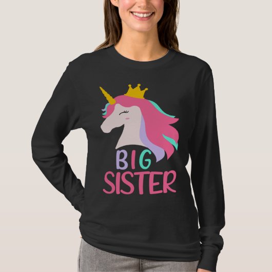 Big sister finally Unicorn T-shirt (Voorkant)