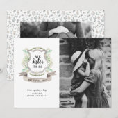 Big Sister Floral Zwangerschap Foto Aankondiging (Voorkant / Achterkant)